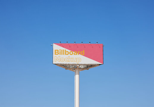Billboard Mockup With a Blue Sky Background