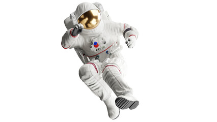 astronaut posing like space parson in-universe 3d render with transparent background