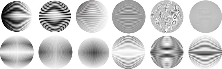 Set of spheres . Lines constructed transparent sphere .Vector  .Technology sphere Logo . Design element for posters, social media, templates, flyers, brochures . Abstract trendy transparent circles