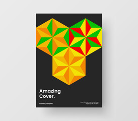 Fototapeta premium Simple geometric shapes corporate brochure layout. Fresh company cover A4 vector design concept.