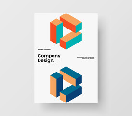 Creative placard A4 design vector concept. Premium geometric hexagons brochure layout.