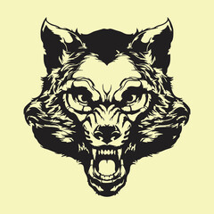 head of a wolf vector art 