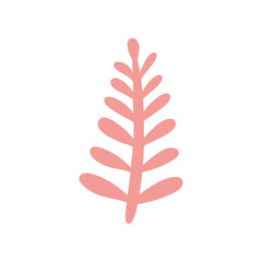 Hand drawn modern boho pink Christmas tree.