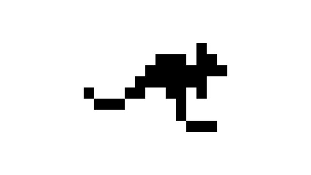 Kenguru silhouette Voxel