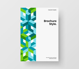 Abstract mosaic tiles company cover illustration. Clean presentation vector design layout.