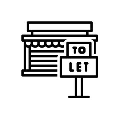 Black line icon for let allow
