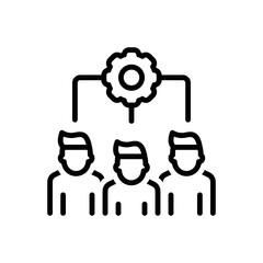 Black line icon for organizing