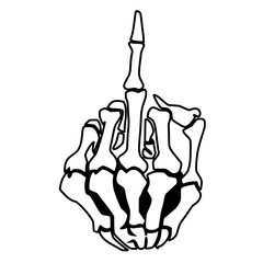 Skeleton Hand Middle Finger 