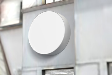 Round Sign Mockup on wall blank