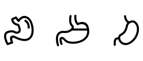 Human stomach. Internal organ, anatomy. Human stomach vector icon illustration isolated on white background.