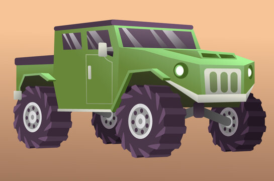 recommend clip art: green SUV with big wheels