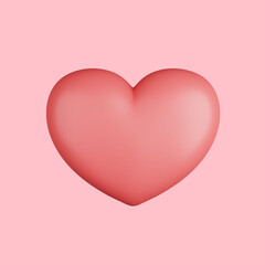 3d love illustration with cute style design. 3d rendering