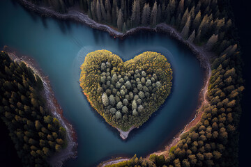 Fototapeta premium Wonderful High Angle View Of Heart Shape