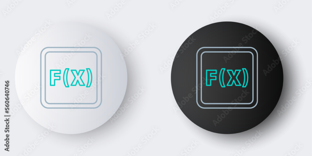 Sticker line function mathematical symbol icon isolated on grey background. colorful outline concept. vector