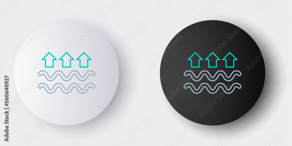 Canvas Prints Line Waves of water and evaporation icon isolated on grey background. Colorful outline concept. Vector