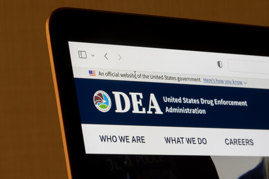 Sunnyvale, CA, USA - May 4, 2022: Website Homepage Of The United States Drug Enforcement Administration (DEA) Is Seen On A Laptop Computer.