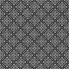 Vector pattern in geometric ornamental style. Black and white color.Seamless pattern.