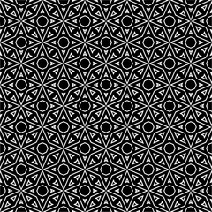 Vector pattern in geometric ornamental style. Black and white color.Seamless pattern.