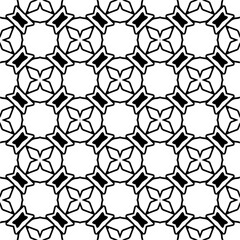 Vector pattern in geometric ornamental style. Black and white color.Seamless pattern.