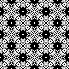 Vector pattern in geometric ornamental style. Black and white color.Seamless pattern.