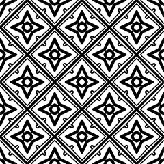 Vector pattern in geometric ornamental style. Black and white color.Seamless pattern.