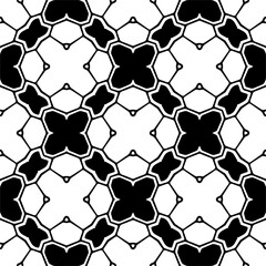 Vector pattern in geometric ornamental style. Black and white color.Seamless pattern.