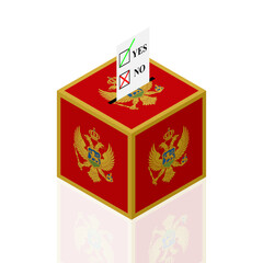 montenegro ballot box. vector illustration