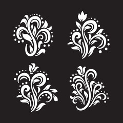 	
Beautiful Floral Decoration Vector Set