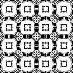 Vector pattern in geometric ornamental style. Black and white color.Seamless pattern.