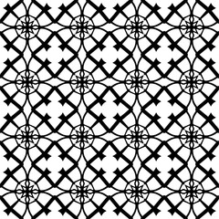 Fototapeta premium Vector pattern in geometric ornamental style. Black and white color.Seamless pattern.