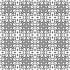 Vector pattern in geometric ornamental style. Black and white color.Seamless pattern.
