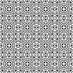 Vector pattern in geometric ornamental style. Black and white color.Seamless pattern.