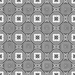 Vector pattern in geometric ornamental style. Black and white color.Seamless pattern.
