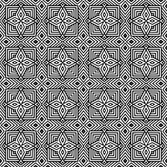 Vector pattern in geometric ornamental style. Black and white color.Seamless pattern.