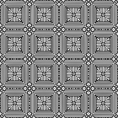 Vector pattern in geometric ornamental style. Black and white color.Seamless pattern.