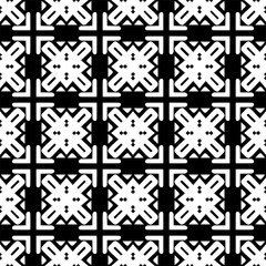 Vector pattern in geometric ornamental style. Black and white color.Seamless pattern.
