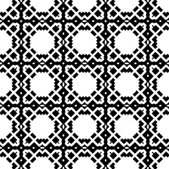 Vector pattern in geometric ornamental style. Black and white color.Seamless pattern.