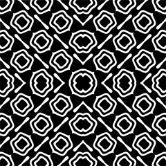 Vector pattern in geometric ornamental style. Black and white color.Seamless pattern.