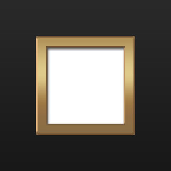 golden frame blank picture frame on the wall