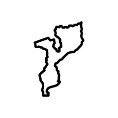 Black line icon for mozambique