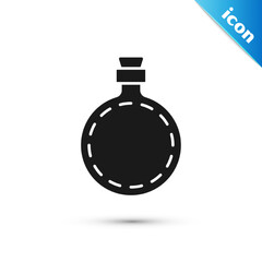 Grey Canteen water bottle icon isolated on white background. Tourist flask icon. Jar of water use in the campaign. Vector