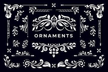 Elegant Floral Ornamental Decoration Vector Set Collection