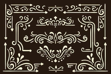 Fototapeta premium Elegant Floral Ornamental Decoration Vector Set Collection