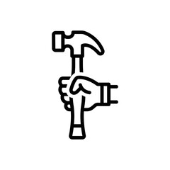Black line icon for handy