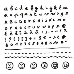 hand drawn alphabet font scribble doodle