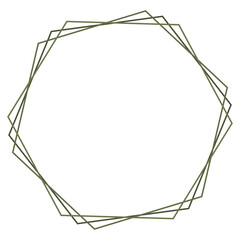 line frame illustration hexagon for wedding invitation design