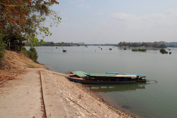 river mekong at khong island in laos 