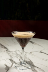 Coffee cocktail in a glass