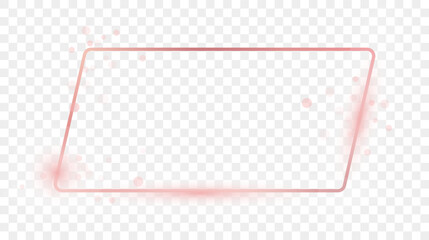 Rose gold glowing rounded rectangular shape frame