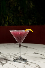 Amaretto cranberry cocktail in a glass